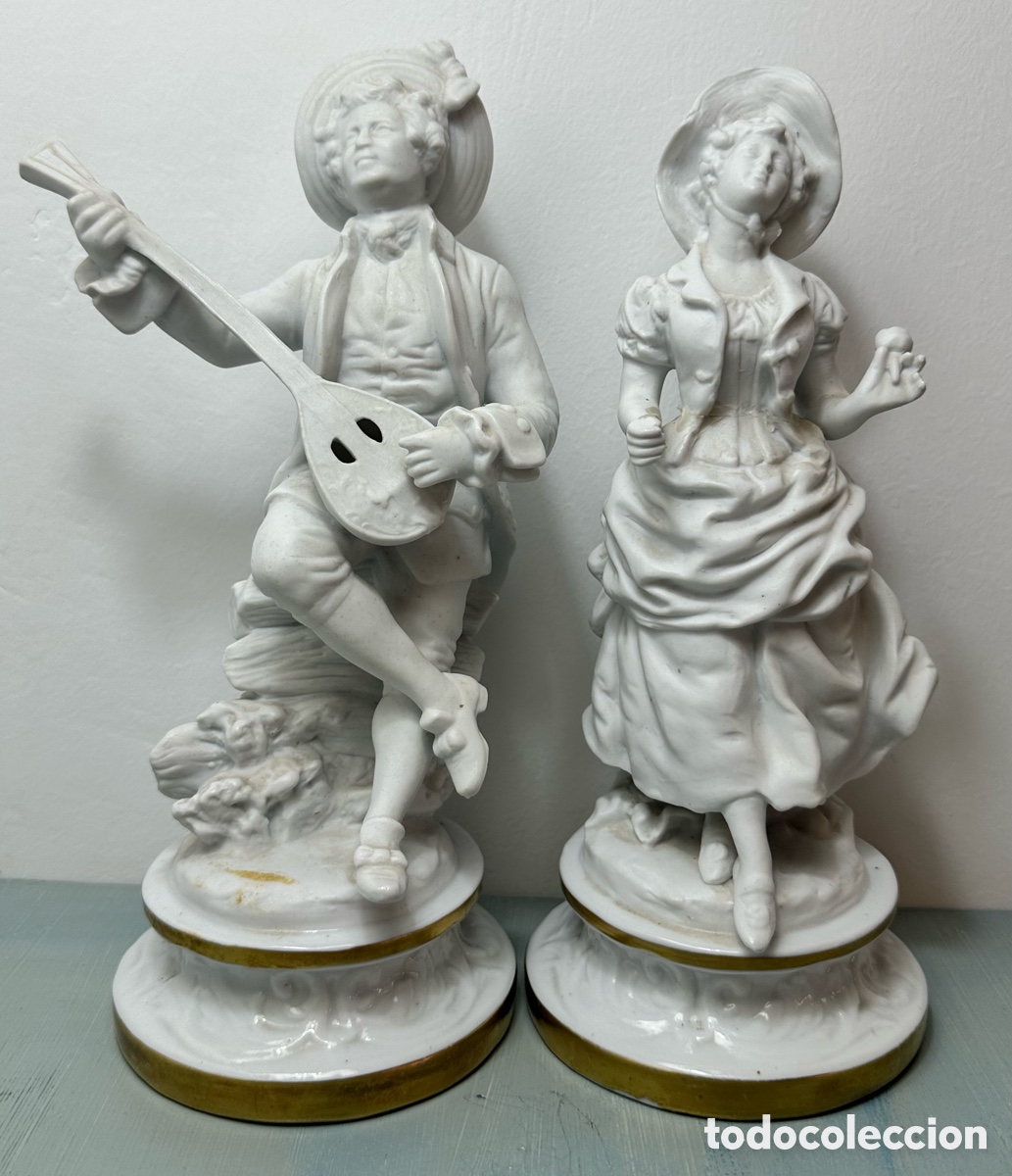 Antig&uuml;edades: PAREJA FIGURAS PORCELANA MARCA FRANCESA EDME SAMSON SXIX