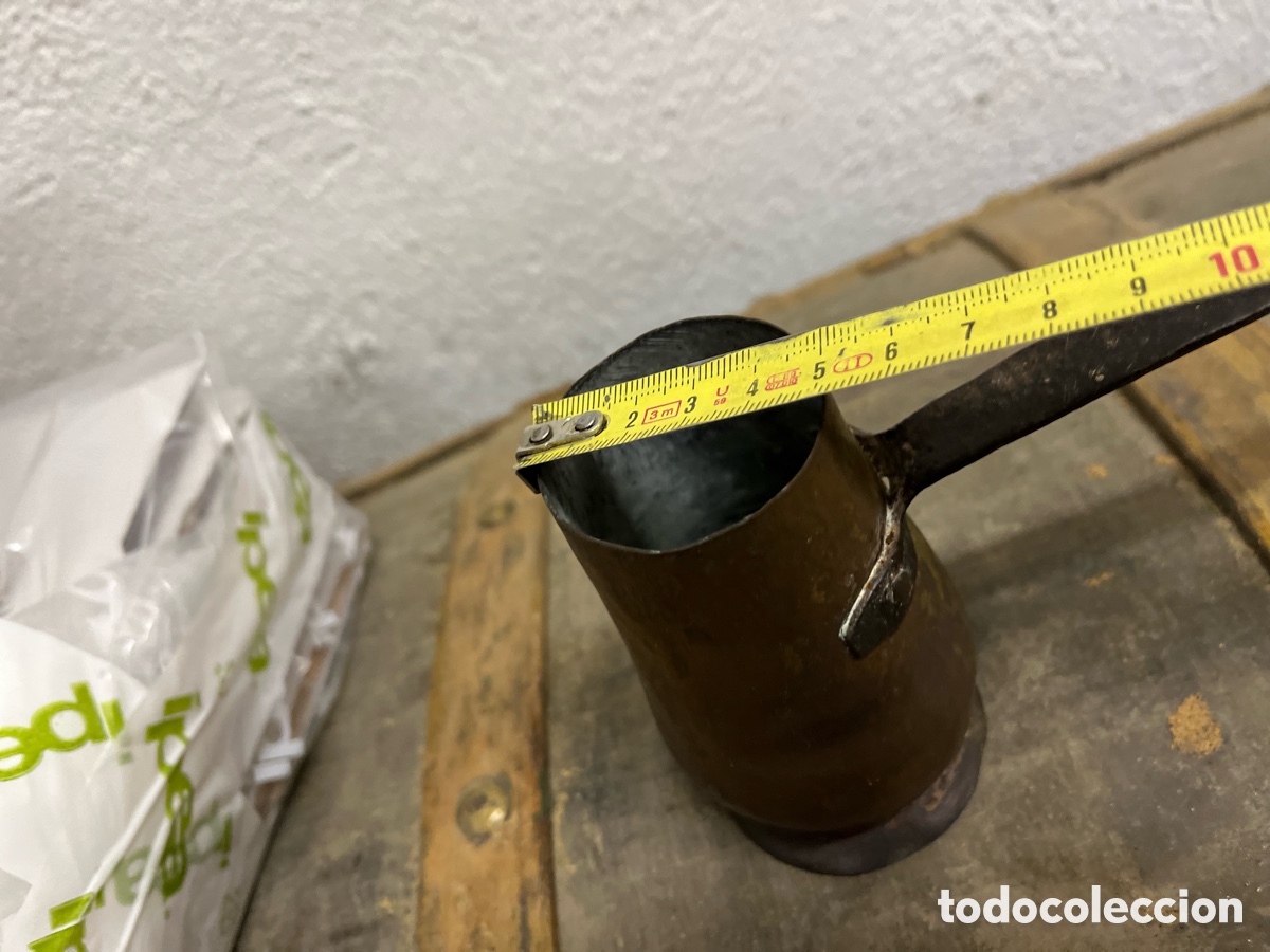 Antig&uuml;edades: Cazo Chocolatera antigua de cobre con mango - Foto 3