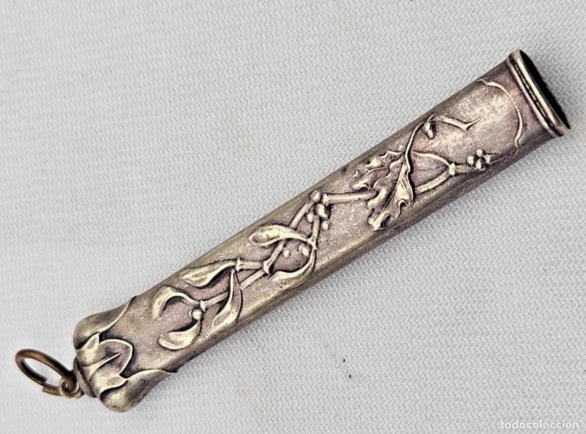 Antig&uuml;edades: ART NOUVEAU ACCESSOIRE DE CHATELAINE PORTE CRAYON EN METAL ARGENTE
