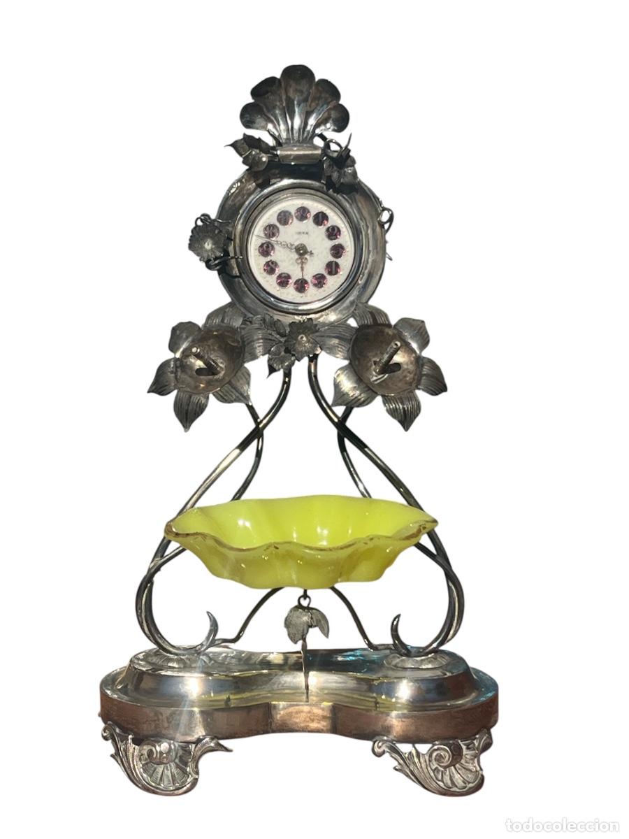 Antig&uuml;edades: RELOJ DE SOBREMESA DE PLATA FINAL SIGLO XIX PUNZONES.