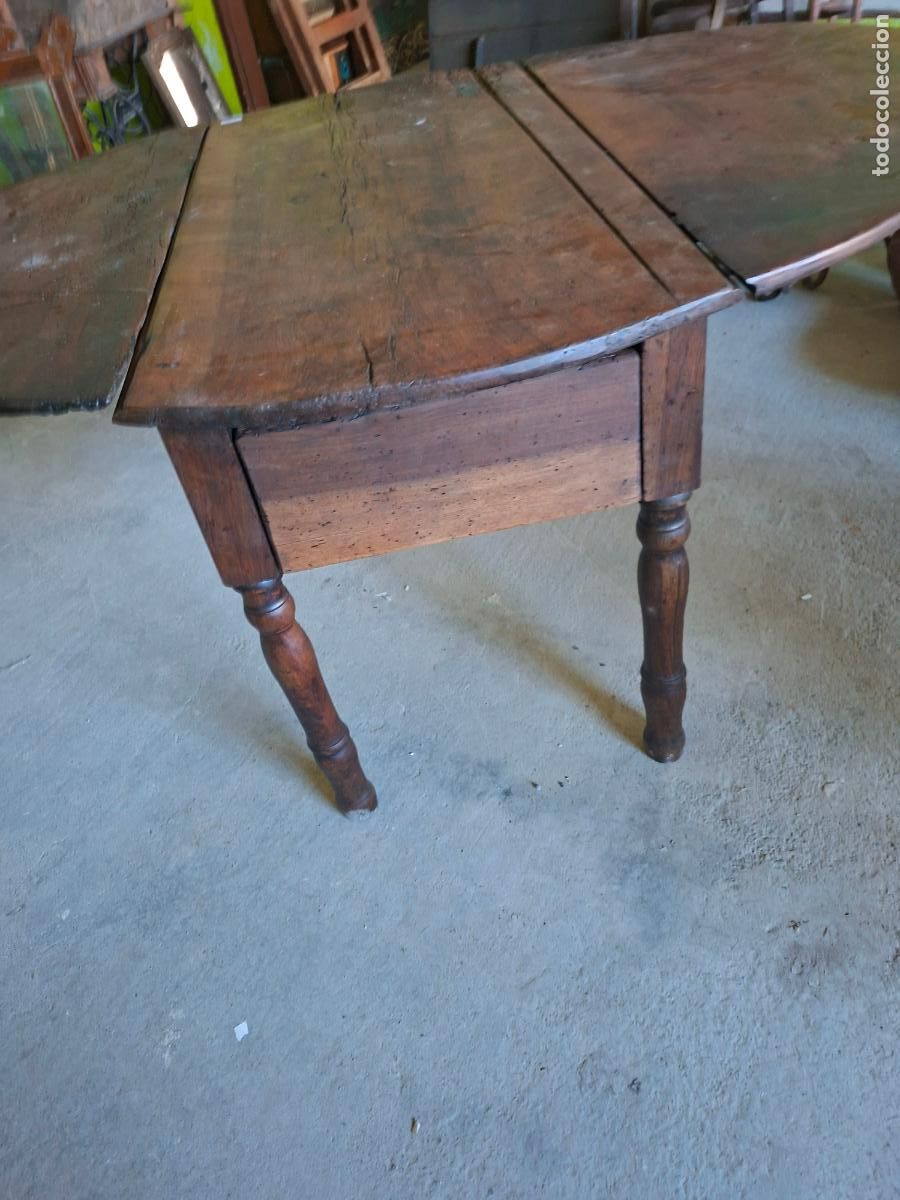 Antig&uuml;edades: MESA ALAS NOGAL BARROCA ORIGINAL - Foto 2