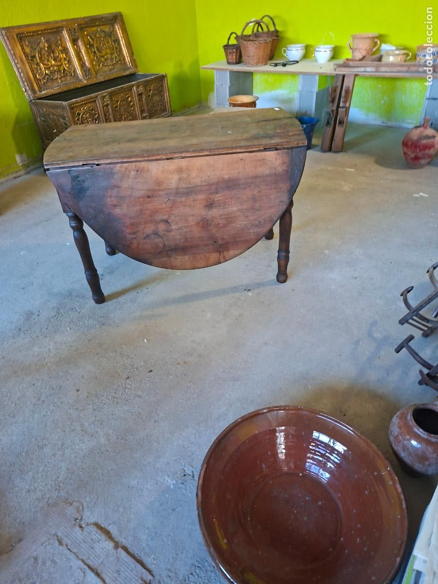 Antig&uuml;edades: MESA ALAS NOGAL BARROCA ORIGINAL - Foto 4