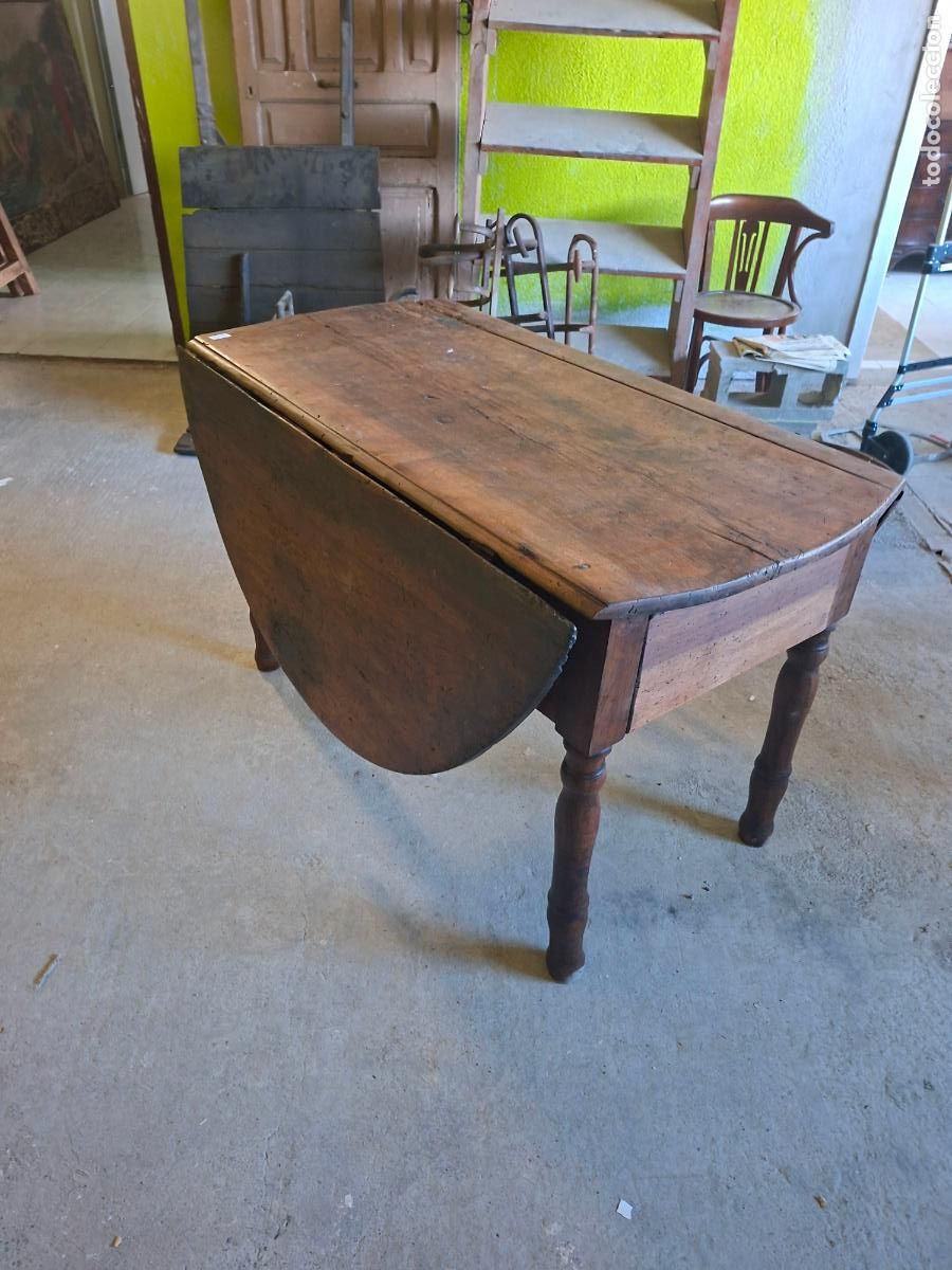 Antig&uuml;edades: MESA ALAS NOGAL BARROCA ORIGINAL - Foto 5