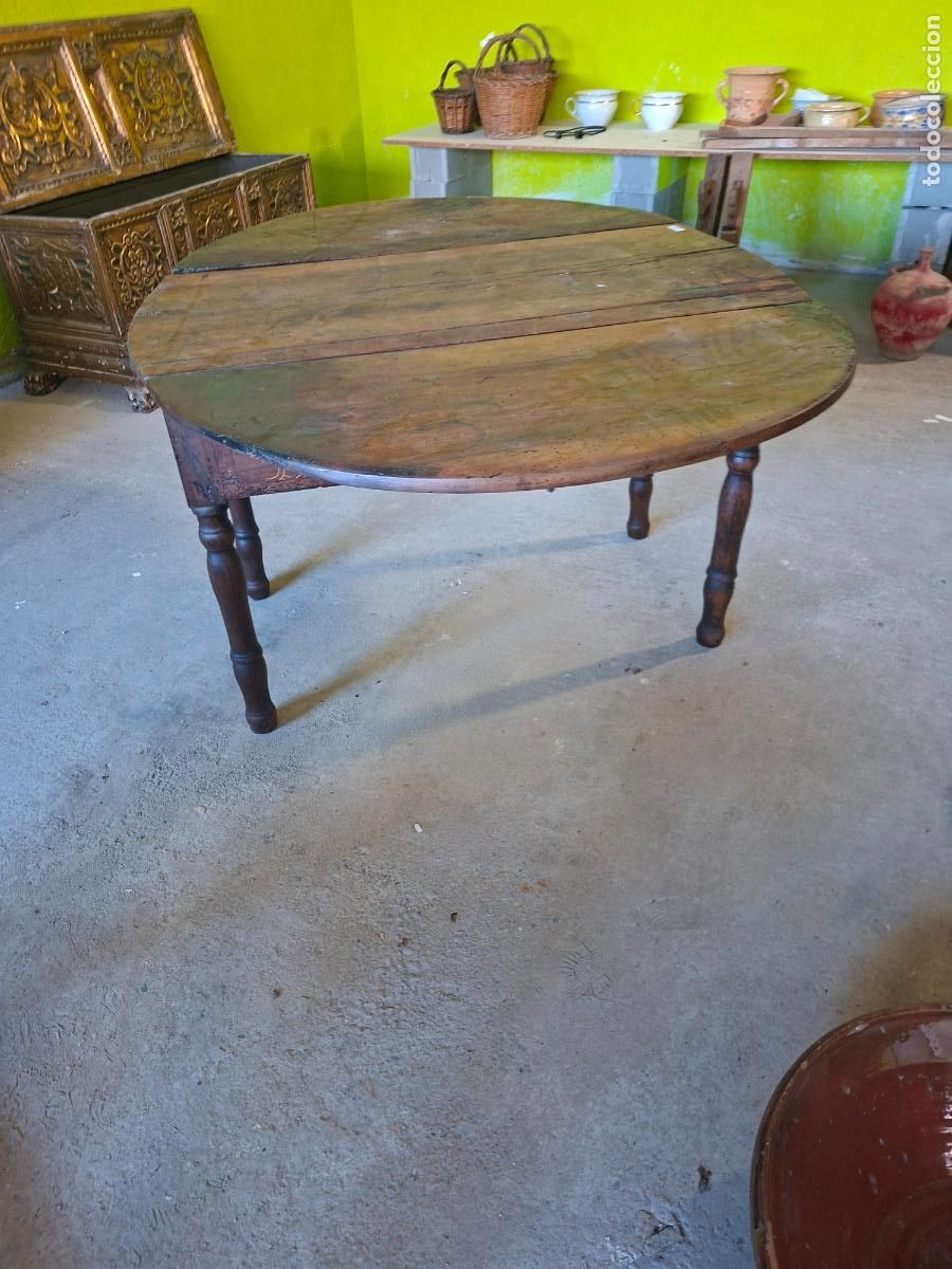 Antig&uuml;edades: MESA ALAS NOGAL BARROCA ORIGINAL