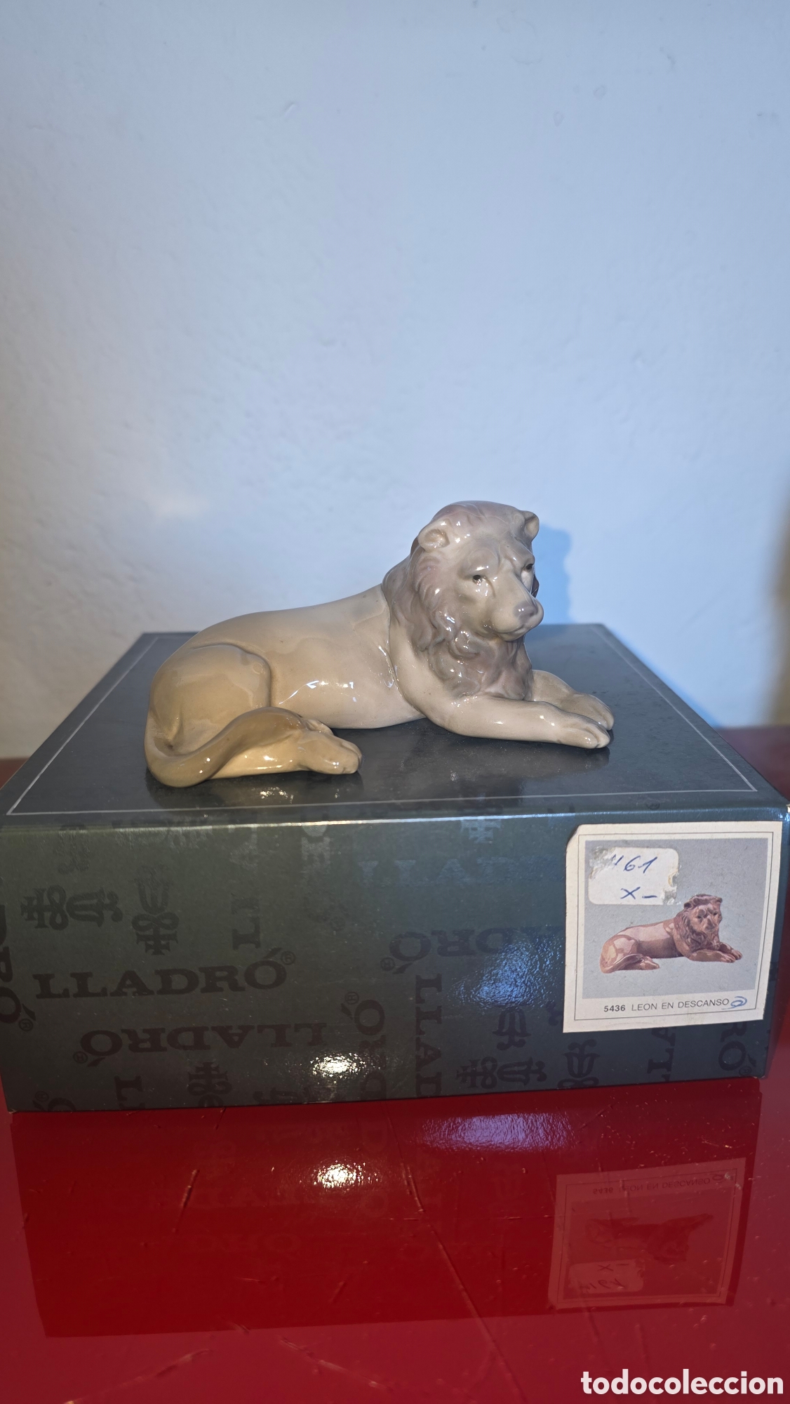 Antig&uuml;edades: Figura porcelana lladro le&oacute;n en descanso