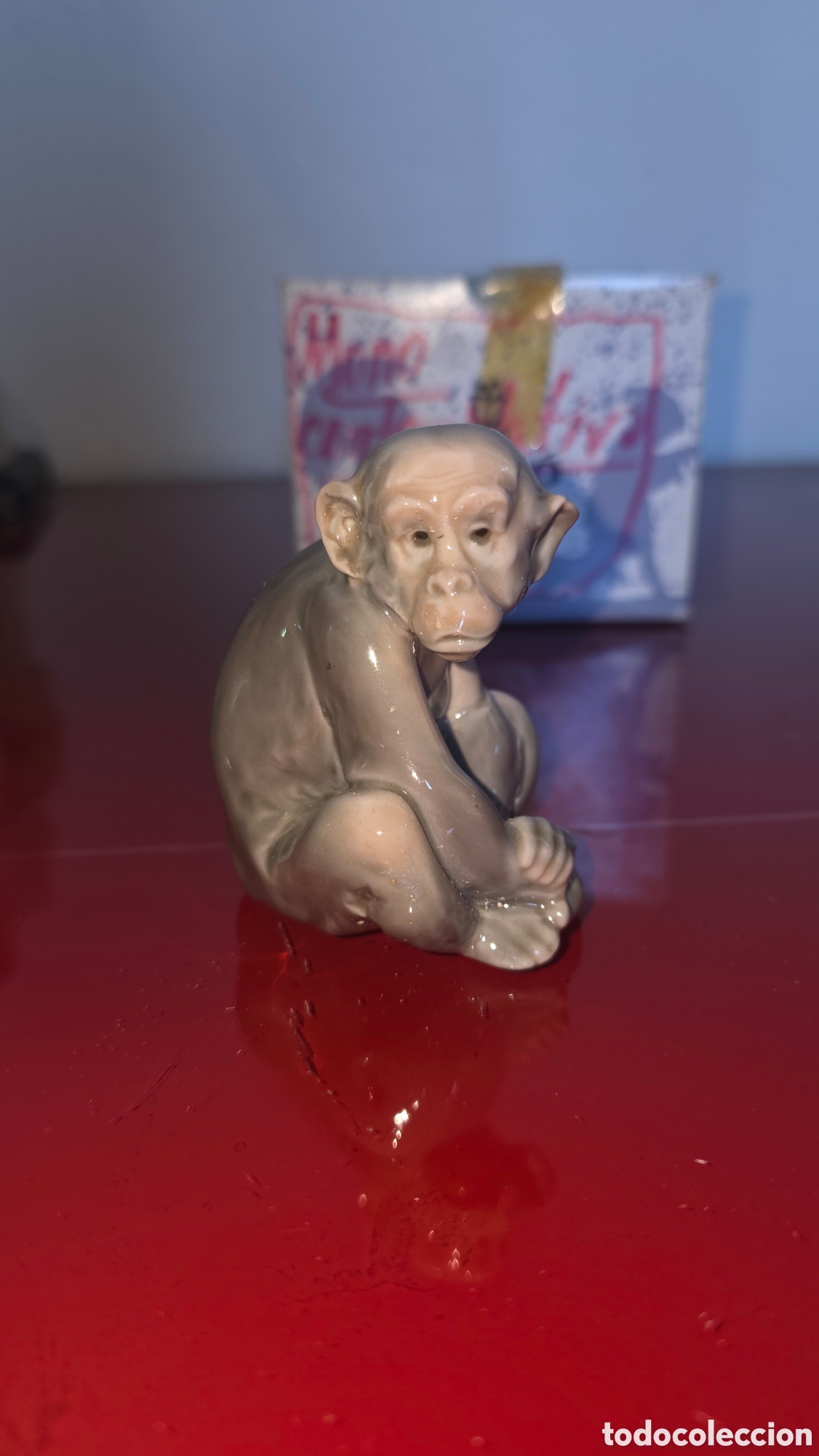 Antiquit&auml;ten: Figura porcelana lladro mono contemplativo