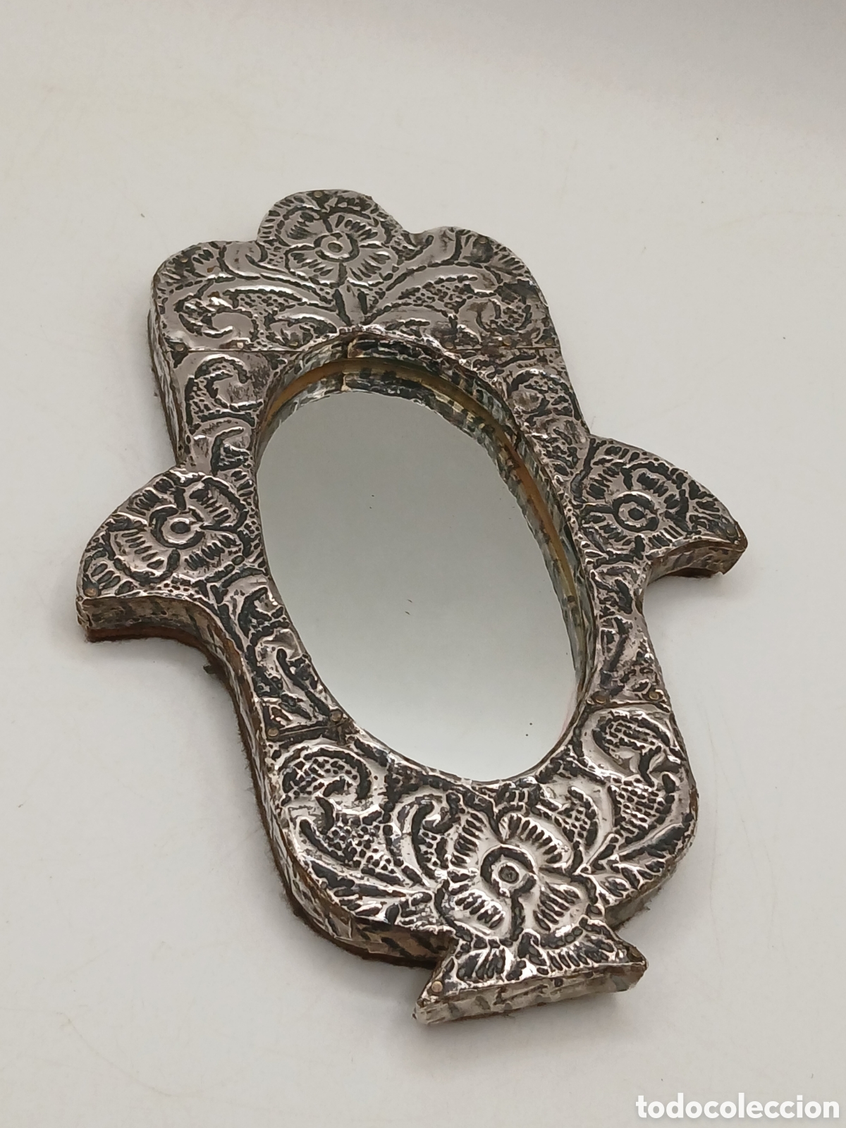 Antig&uuml;edades: Antiguo espejo plata 925mls. Trabajo artesanal