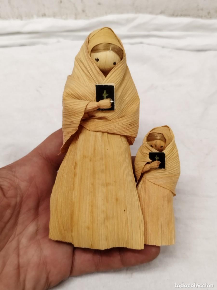 Antig&uuml;edades: Antiguas Figuras de hojas de Ma&iacute;z Vintage, Tradici&oacute;n Religiosa / Iglesia, Artesan&iacute;a Folcl&oacute;rica.
