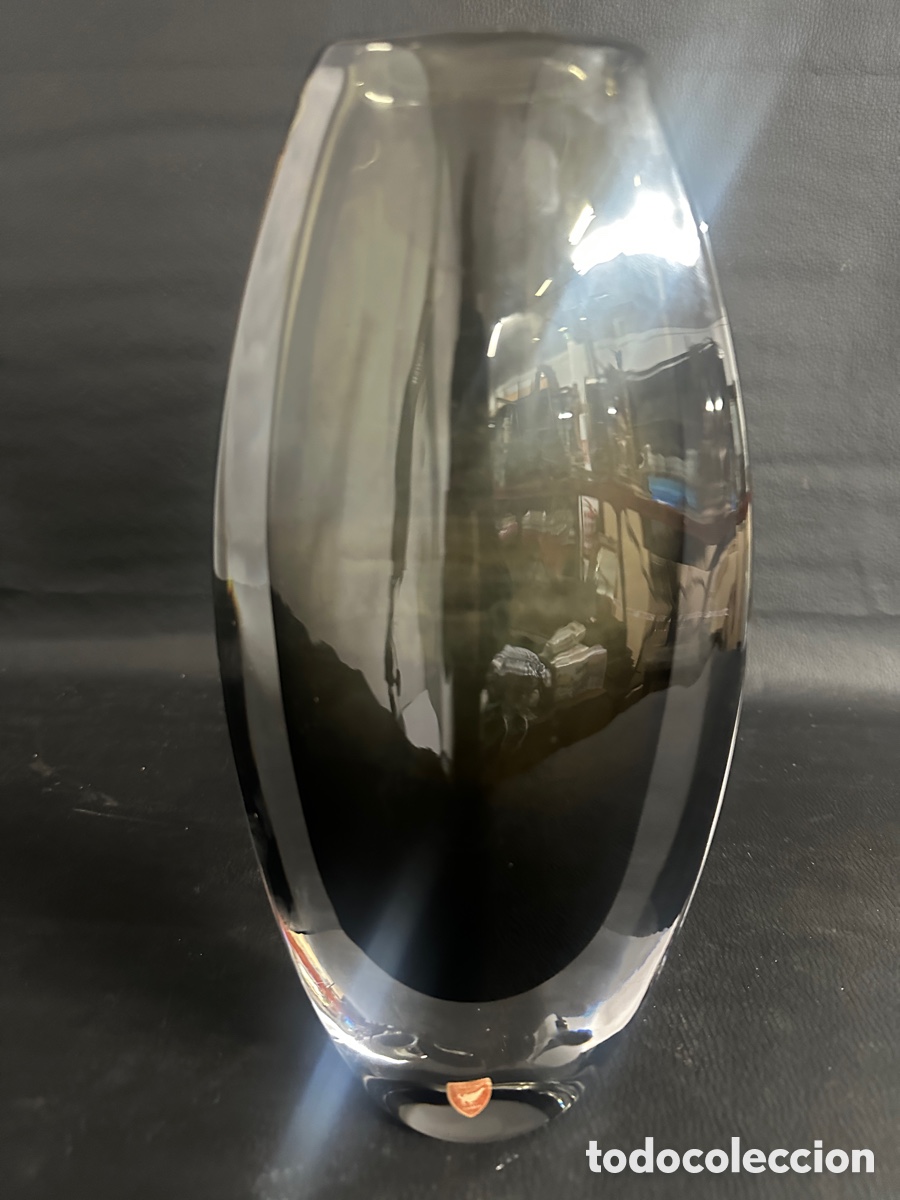 Antig&uuml;edades: Jarr&oacute;n de cristal grueso Orrefors
