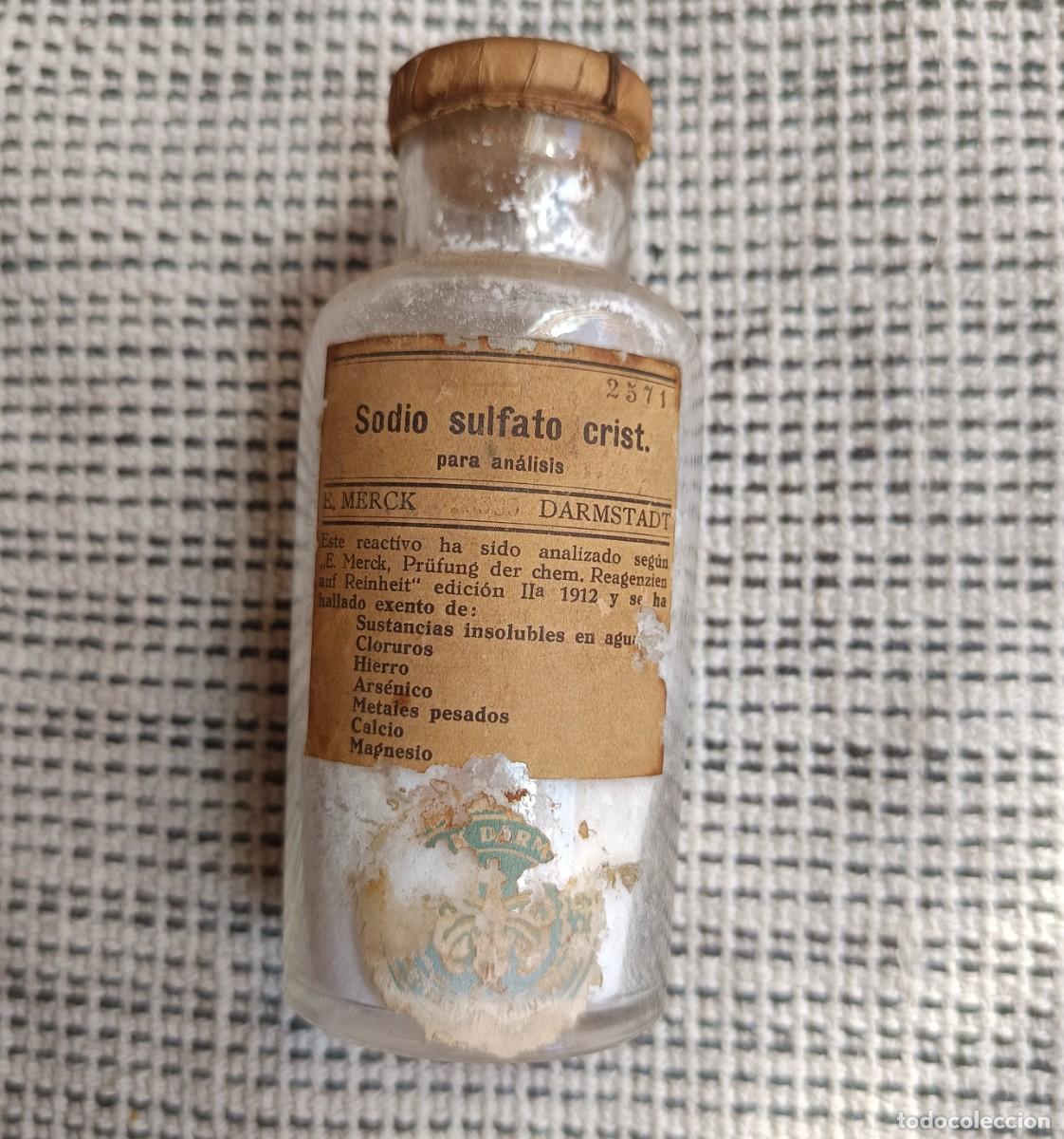 Antig&uuml;edades: Antiguo bote/frasco de farmacia para f&oacute;rmulas. E. Merck Darmstadt