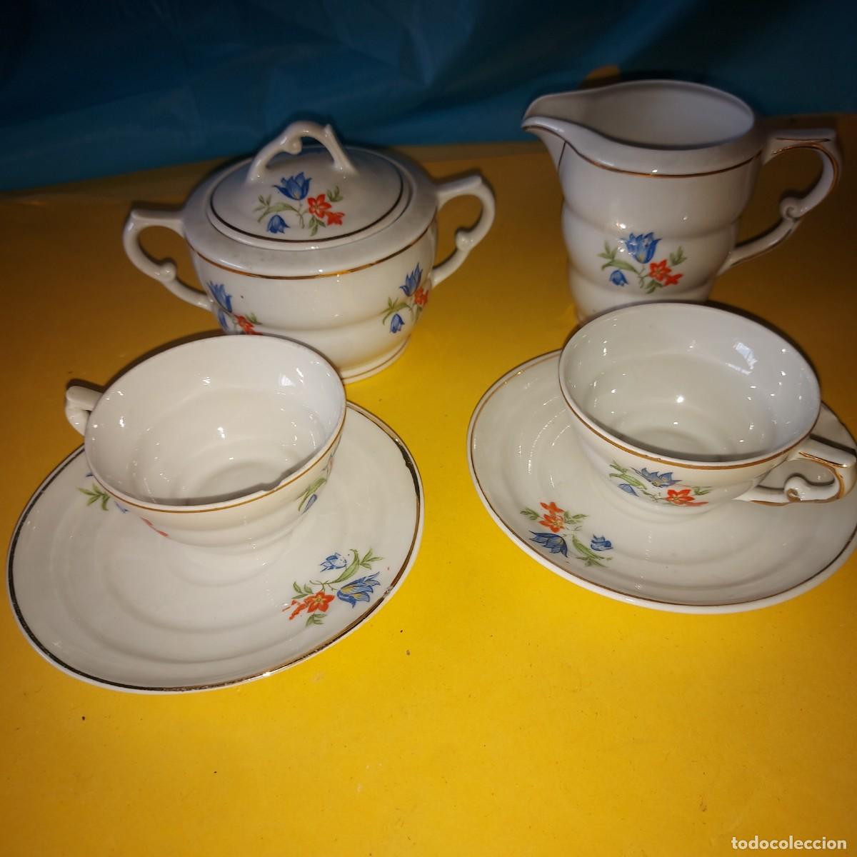 Antig&uuml;edades: JUEGO DE CAFE , PORCELANA SANTA CLARA