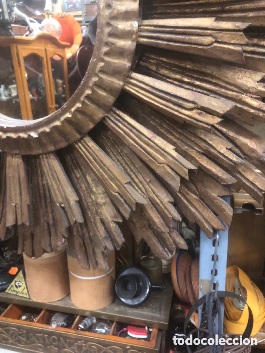 Antig&uuml;edades: Espejo marco forma sol - Foto 15