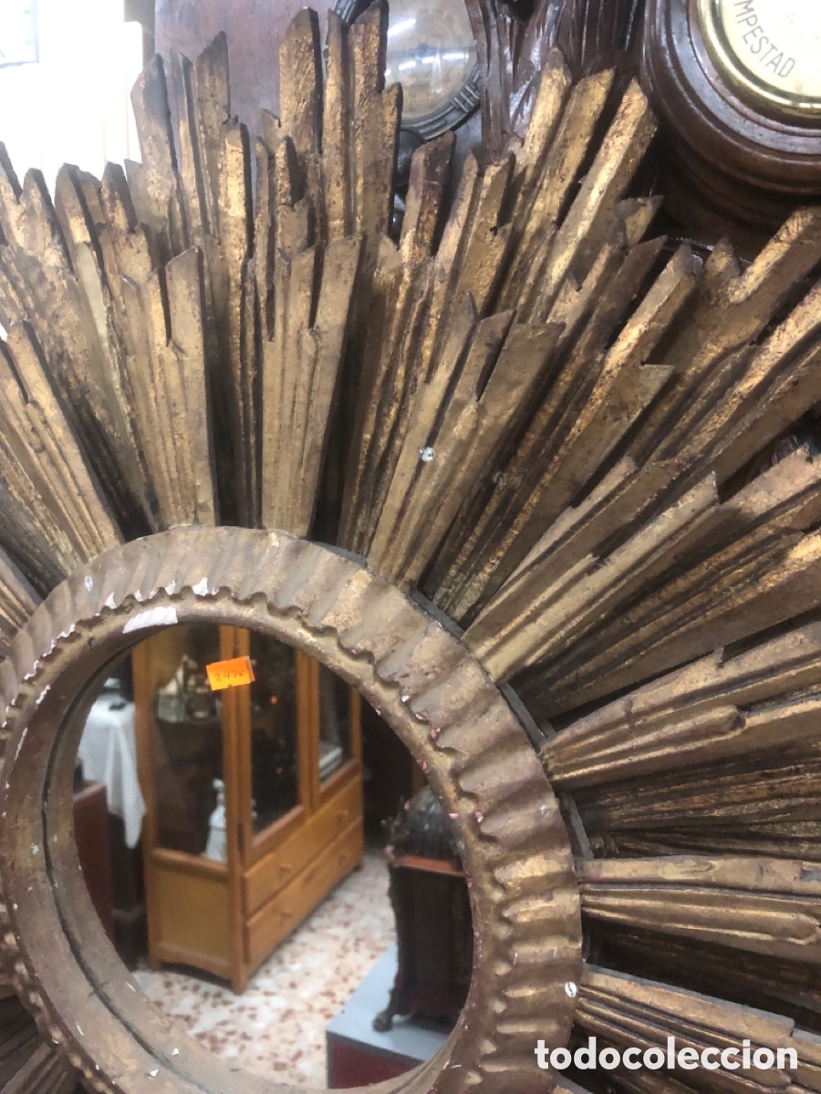 Antig&uuml;edades: Espejo marco forma sol - Foto 16