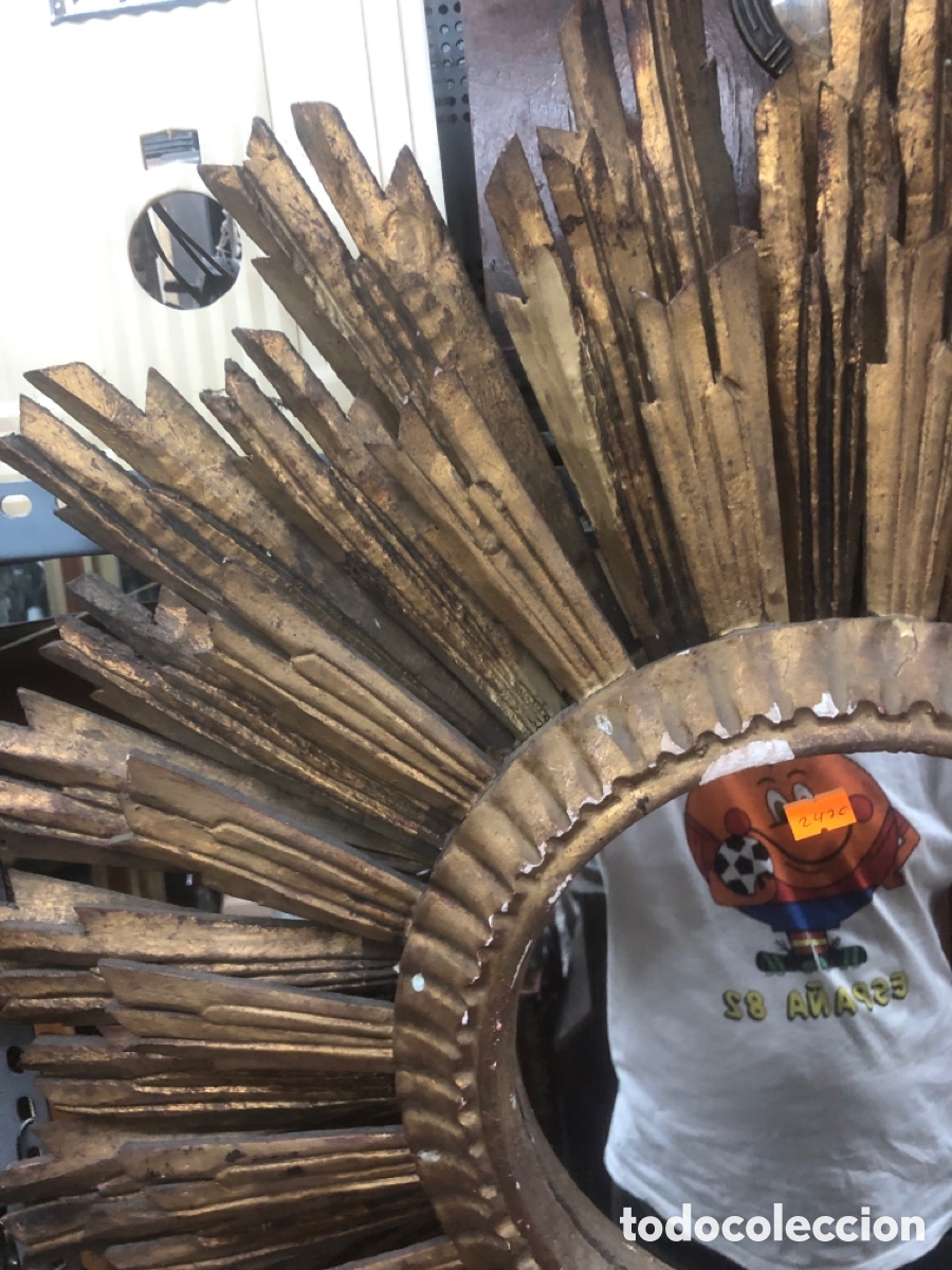 Antig&uuml;edades: Espejo marco forma sol - Foto 17