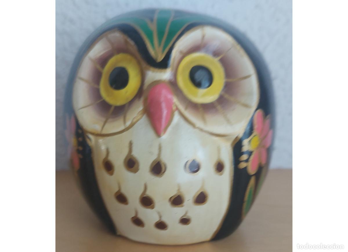Antig&uuml;edades: Buho de cer&aacute;mica decorado