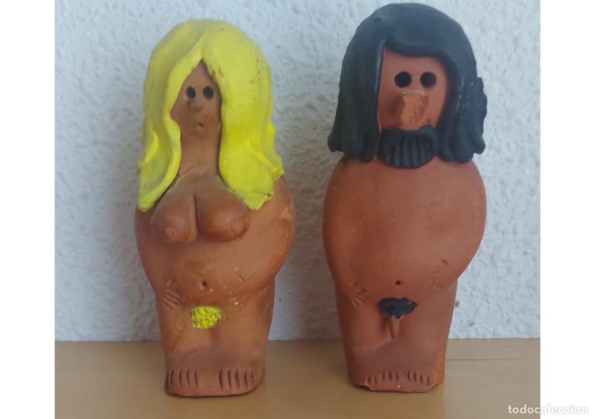 Antig&uuml;edades: Adan y Eva de cer&aacute;mica decorada - Foto 1