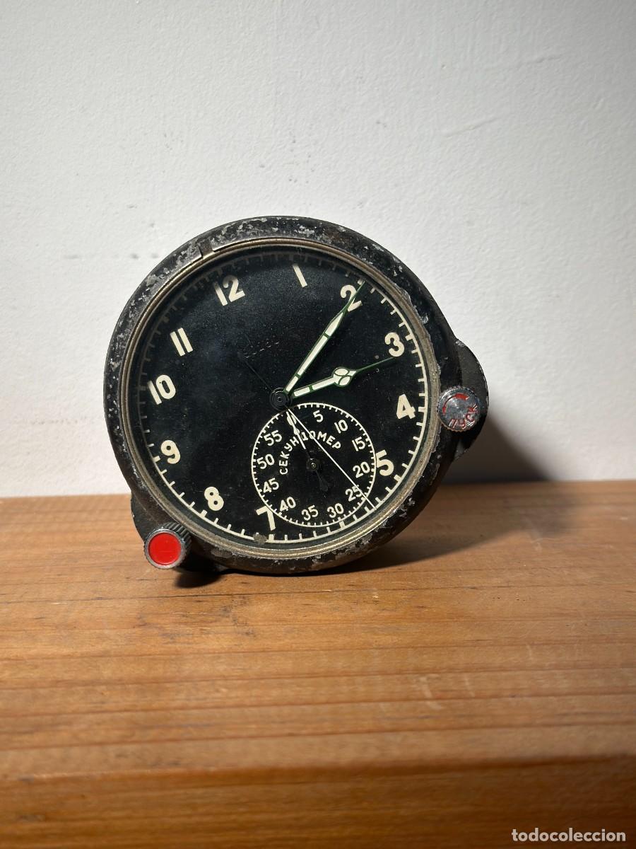 Antig&uuml;edades: Reloj Cron&oacute;metro de Aviaci&oacute;n Sovi&eacute;tico &ndash; Esfera Negra con Segundero