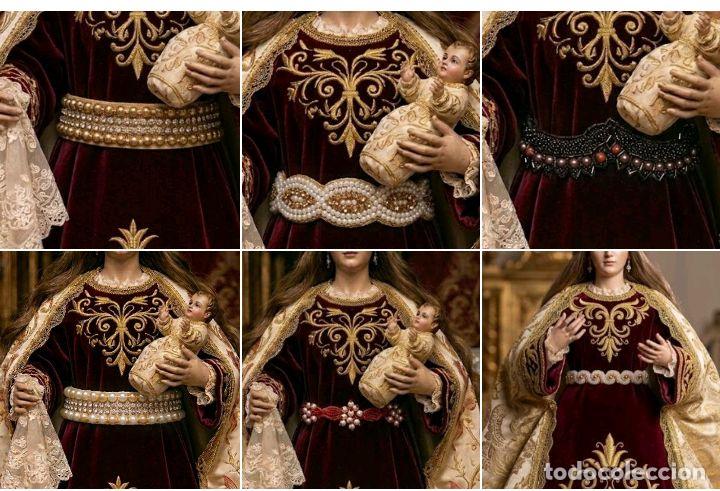Antig&uuml;edades: 6 fajines cinturillas bordados aplicaciones para cintura de virgen de vestir fajin COTILLA PEDRERIA