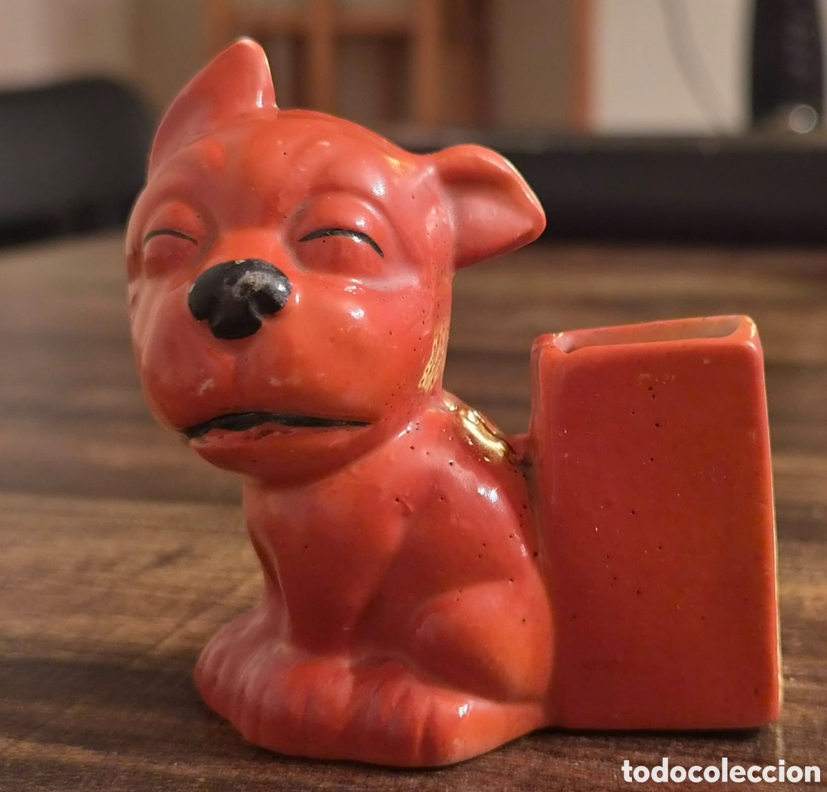 Antig&uuml;edades: Salero / Pimentero Antiguo Figural Perro Cer&aacute;mica Vidriada A&ntilde;os 40-50 - Pieza de Colecci&oacute;n Vintage