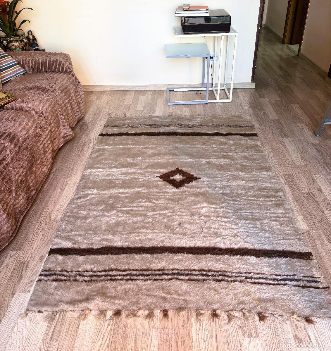 Antig&uuml;edades: ALFOMBRA BEREBER BENI OURAIN OUARAIN ANTIGUA HECHA A MANO 190CM X 130CM MINIMALISTA TRIBAL 1940-1960