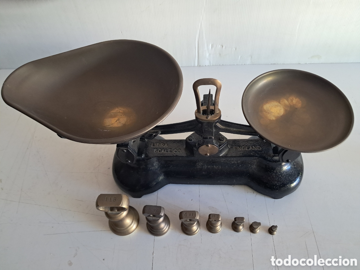 Antig&uuml;edades: Balanza antigua Inglesa con pesas - Foto 4