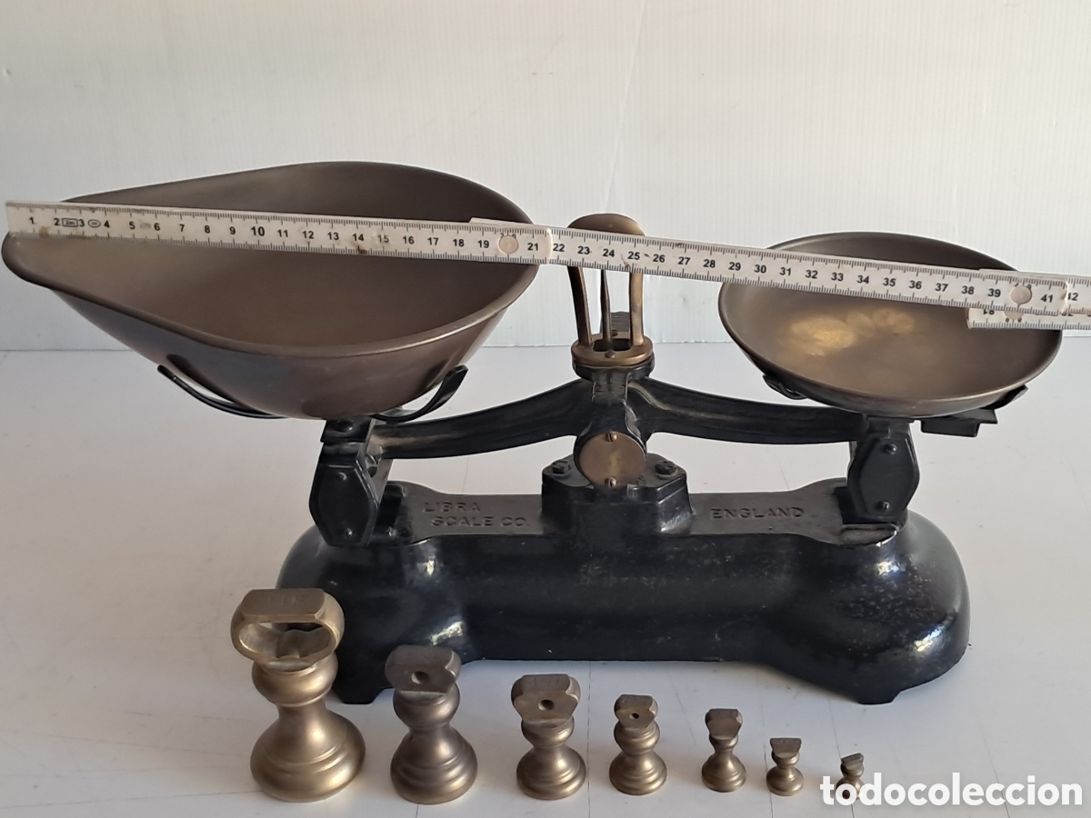 Antig&uuml;edades: Balanza antigua Inglesa con pesas - Foto 5