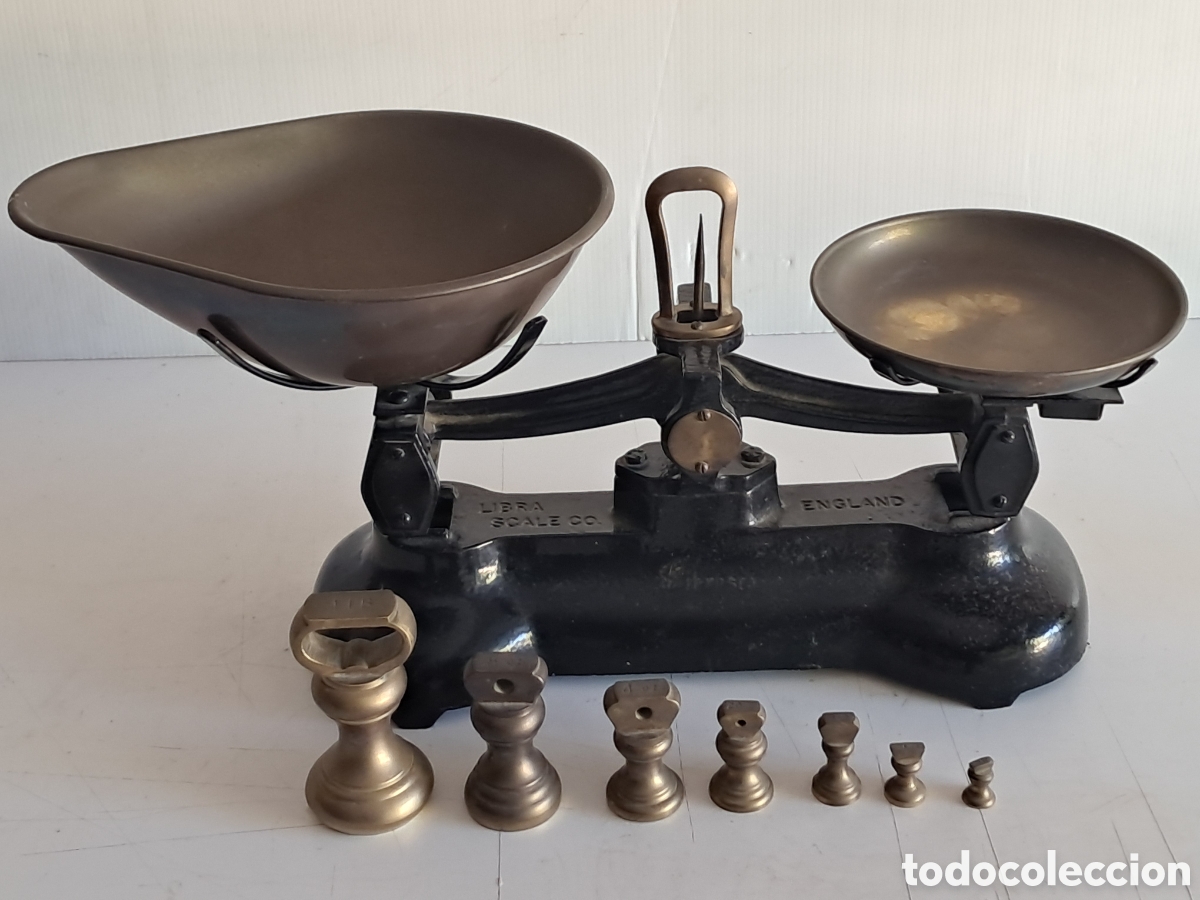 Antig&uuml;edades: Balanza antigua Inglesa con pesas - Foto 1
