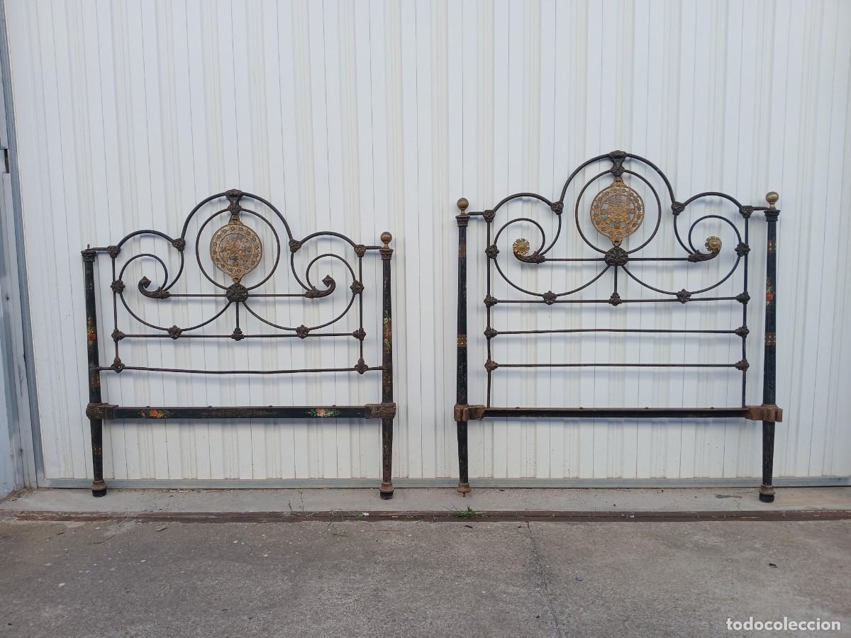 Antig&uuml;edades: Cama antigua hierro bronce - Foto 2