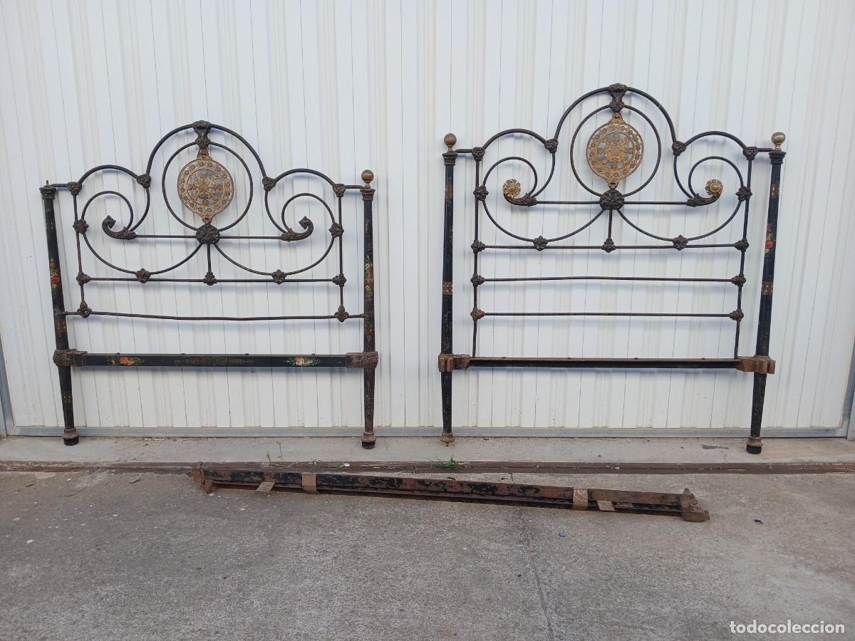 Antig&uuml;edades: Cama antigua hierro bronce - Foto 4
