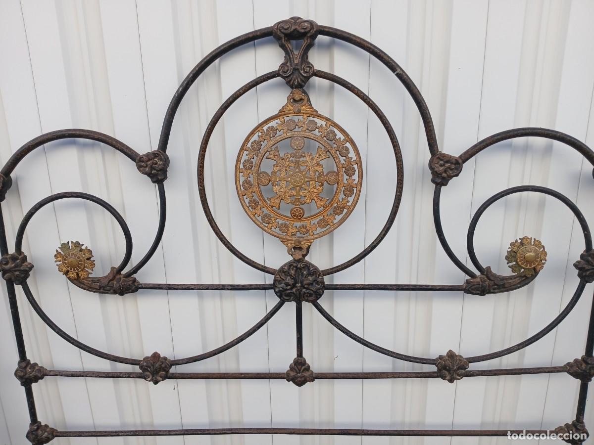 Antig&uuml;edades: Cama antigua hierro bronce - Foto 6