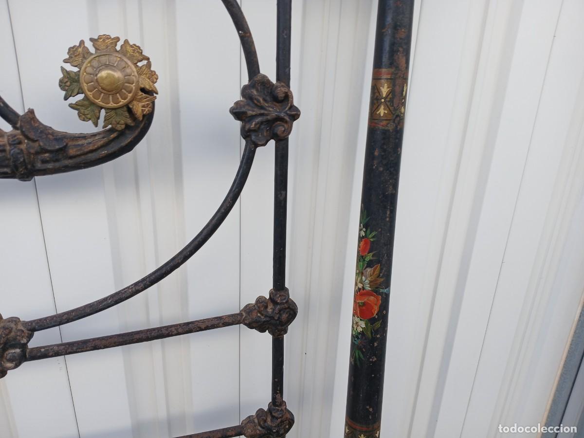 Antig&uuml;edades: Cama antigua hierro bronce - Foto 7
