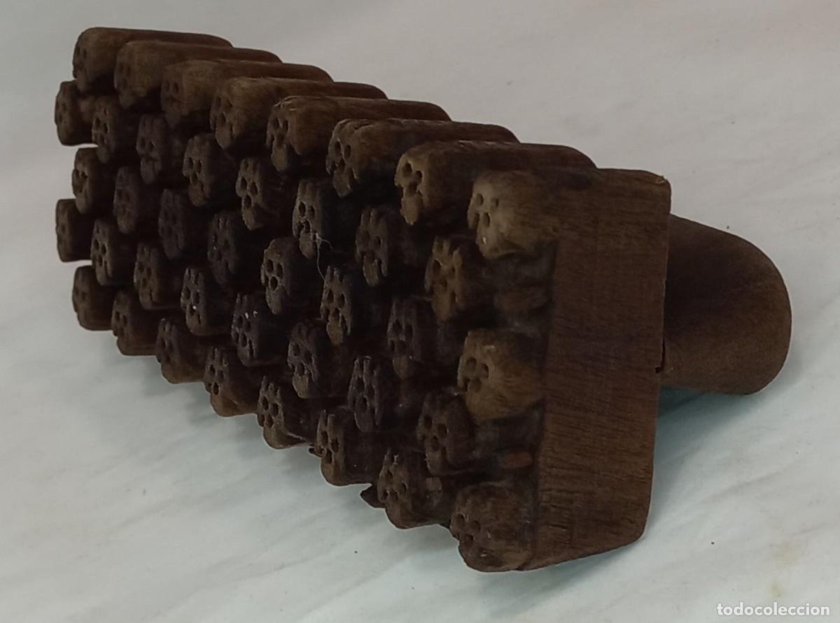 Antig&uuml;edades: ANTIGUO SELLO DE MADERA PARA ESTAMPAR MANUALMENTE EN TEXTILES