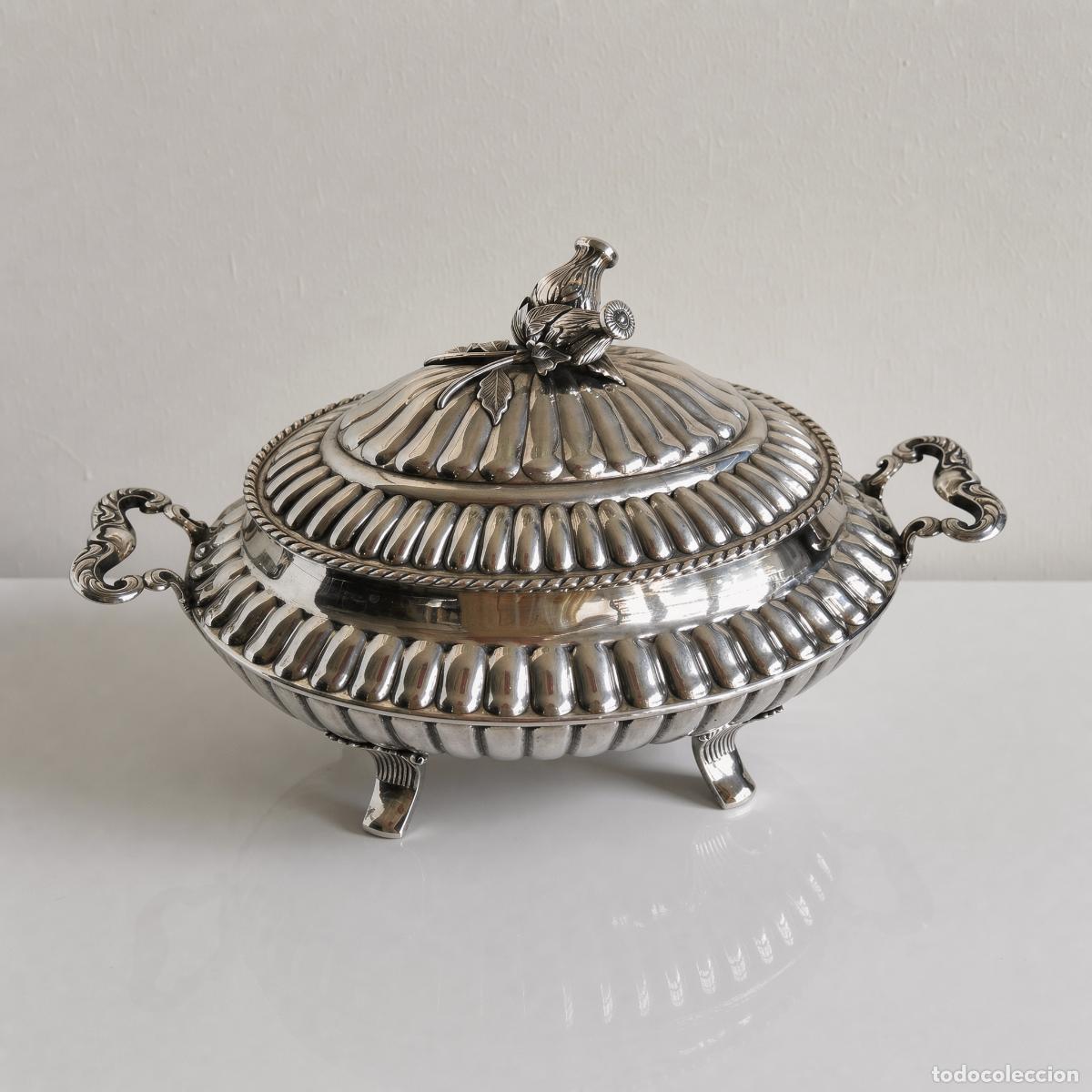 Antiguidades: Sopera Legumbrera Plata 925 Gallonada. Estilo Alfredo Montejo 1145gr