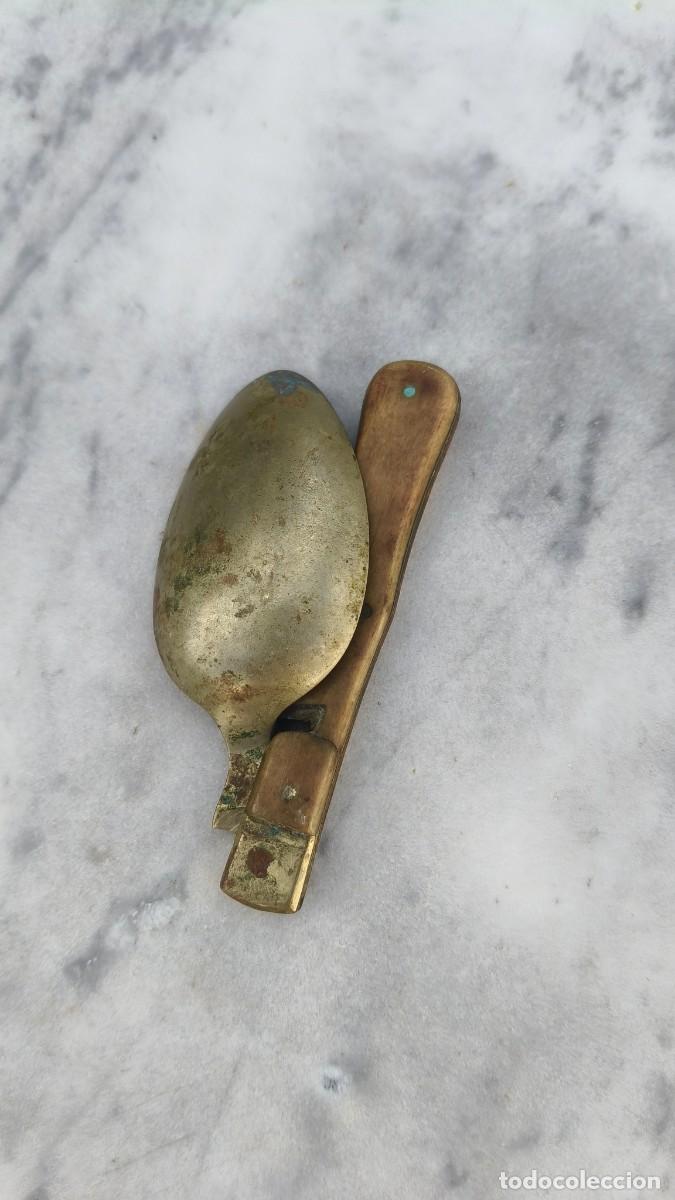 Antig&uuml;edades: Cuill&egrave;re pliante laiton ou bronze 1900