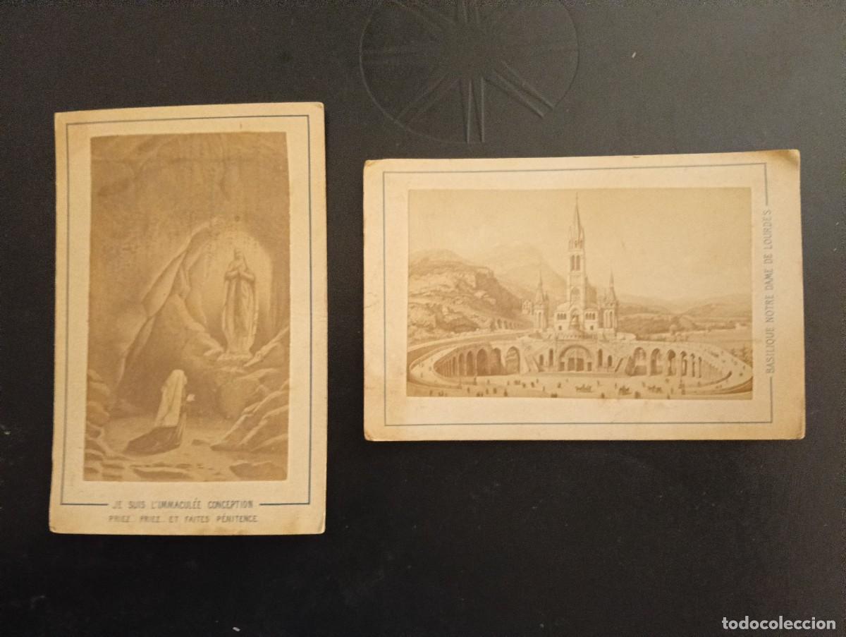 Antig&uuml;edades: 2 ANTIGUAS ESTAMPAS CIRCA 1900 SANTUARIO N.S. VIRGEN DE LOURDES - FOTOGRAFO VIRON - CARTON