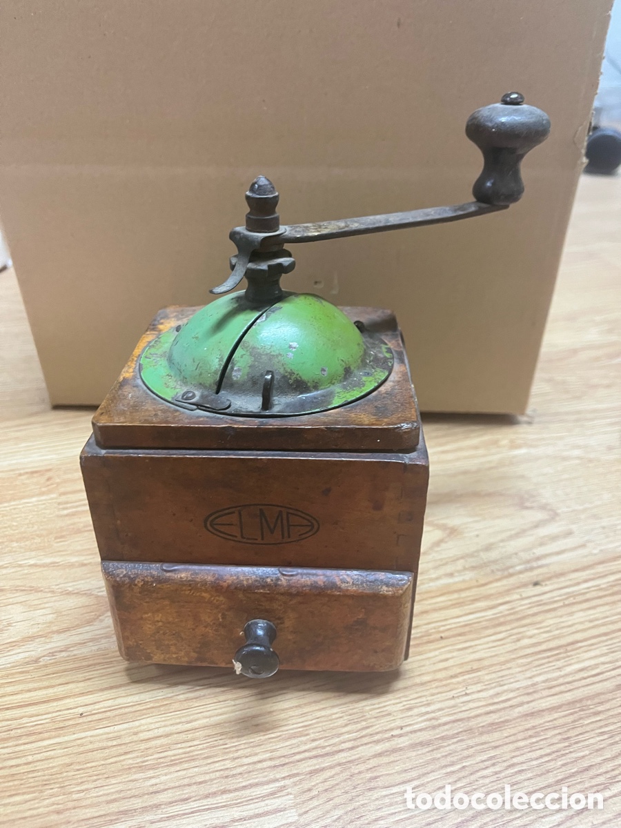Antig&uuml;edades: Molinillo de caf&eacute; antiguo ELMA &ndash; madera y metal