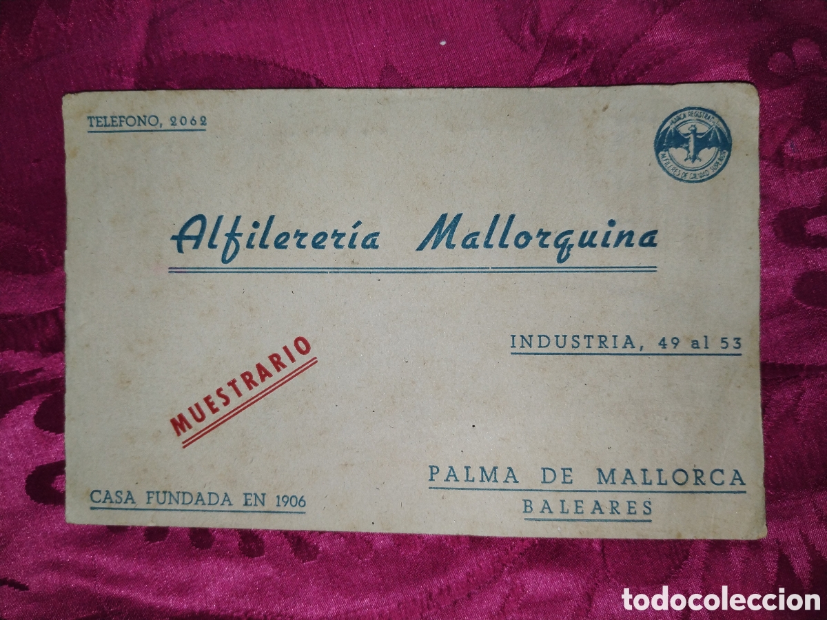 Antig&uuml;edades: Muestrario de alfileres. Alfilereria mallorquina.