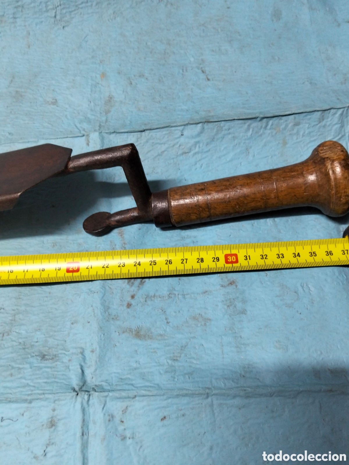 Antig&uuml;edades: ANTIGUO PUJABANTE MADERA E HIERRO - Foto 4