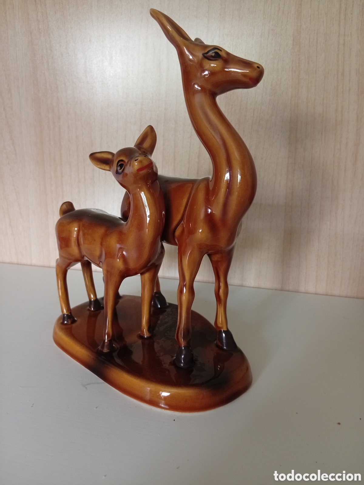 Antig&uuml;edades: Figura vintage de cer&aacute;mica vidriada