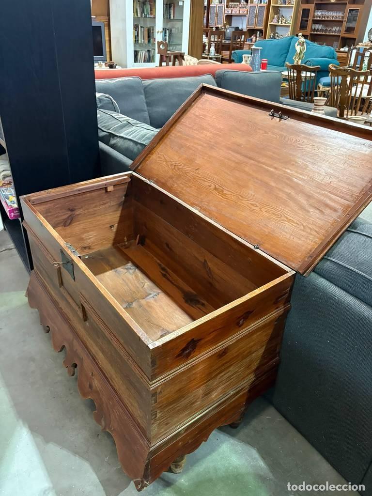 Antig&uuml;edades: BA&Uacute;L DE MADERA RESTAURADO - Foto 2