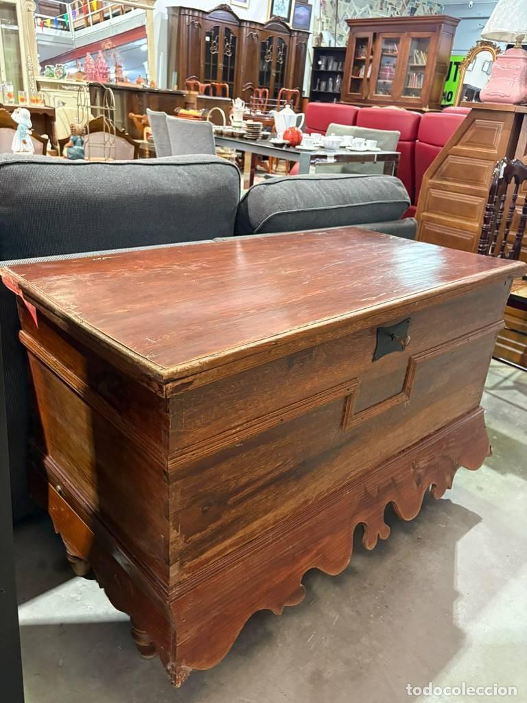 Antig&uuml;edades: BA&Uacute;L DE MADERA RESTAURADO - Foto 7
