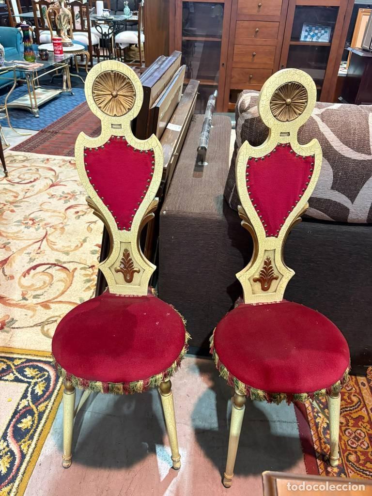 Antig&uuml;edades: PAREJA DE SILLAS DE ESTILO BARROCO - Foto 2
