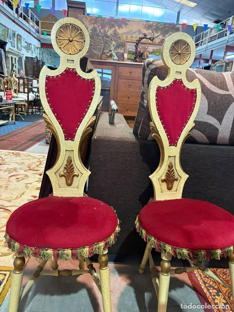Antig&uuml;edades: PAREJA DE SILLAS DE ESTILO BARROCO - Foto 4