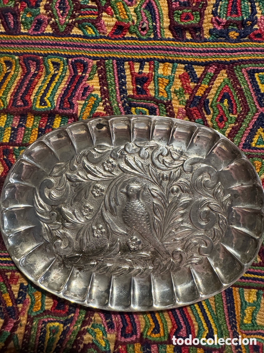Antig&uuml;edades: Bandeja peque&ntilde;a plata repujada silver - Foto 2