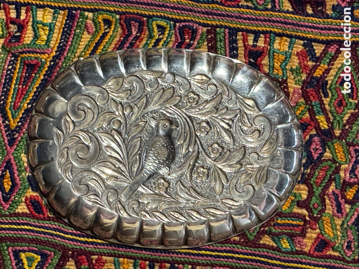 Antig&uuml;edades: Bandeja peque&ntilde;a plata repujada silver - Foto 3