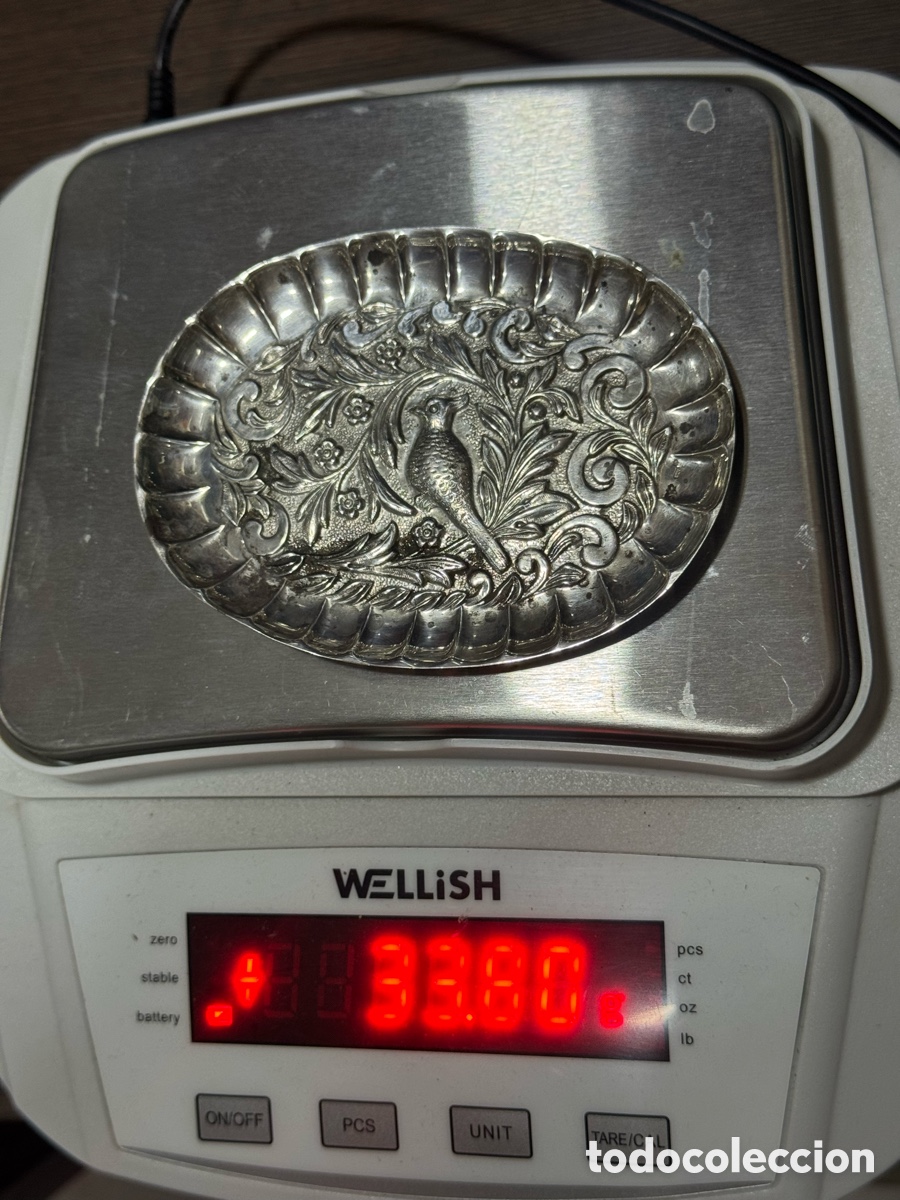 Antig&uuml;edades: Bandeja peque&ntilde;a plata repujada silver - Foto 4