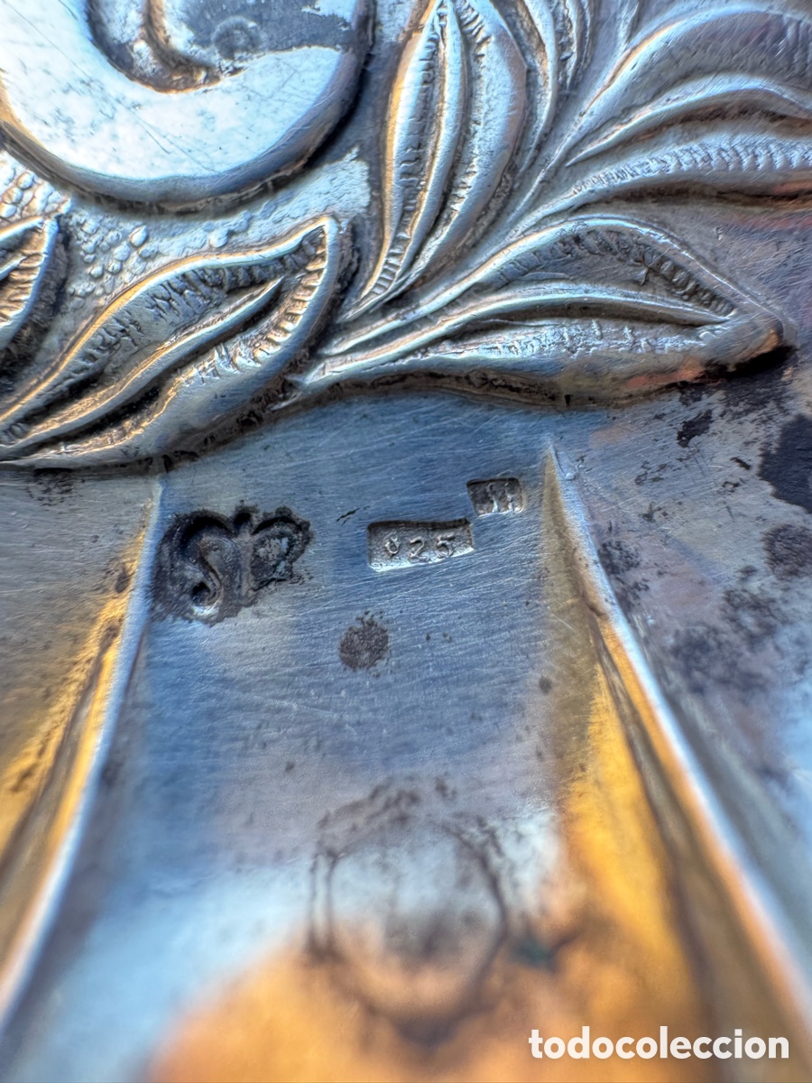 Antig&uuml;edades: Bandeja peque&ntilde;a plata repujada silver - Foto 5