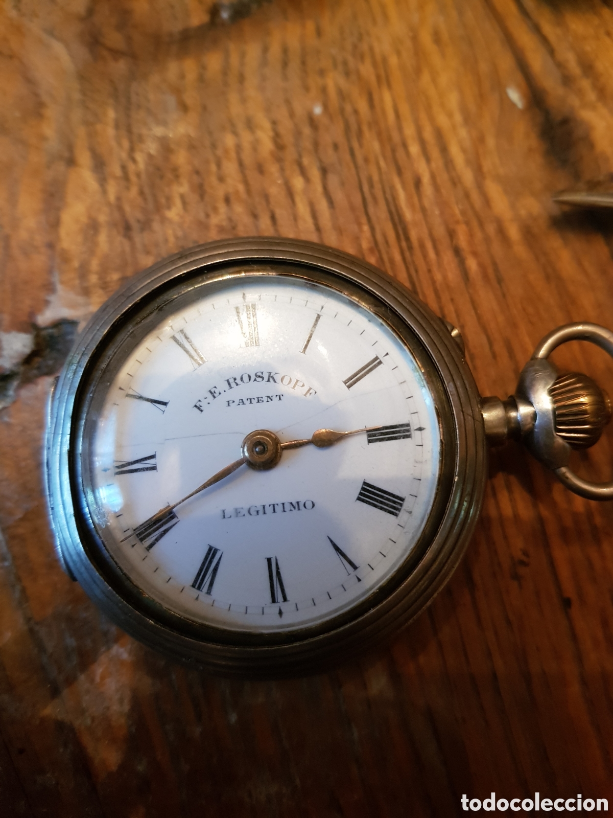 Antig&uuml;edades: ANTIGUO RELOJ DE BOLSILLO DE PLATA F E ROSKOPF.