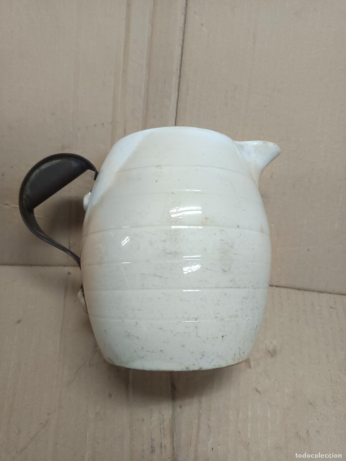 Antiques: ANTIGUA JARRA DE VINO RESTAURADA CON ASA HOJALATA PICKMAN LA CARTUJA SEVILLA, S. XIX