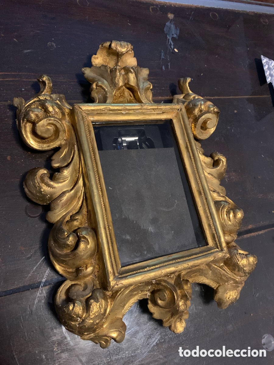 Antig&uuml;edades: Marco pan de oro S XVIII ver fotos